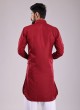 Wedding Wear Pathani Suit In Maroon Color